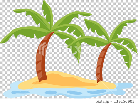 tropical beach island with palm trees.summer vacation concept 139156903