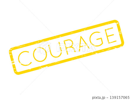Courage yellow textured stamp symbolizing bravery resilience and overcoming challenges with strength Courage yellow textured stamp symbolizing bravery resilience and overcoming challenges with strength 139157065