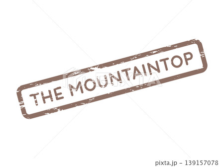 Grungy textured rubber stamp impression featuring the inspiring phrase The Mountaintop for aspirations and achievement Grungy textured rubber stamp impression featuring the inspiring phrase The Mountaintop for aspirations and achievement 139157078