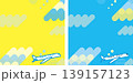 飛行機と幾何学模様のポップなイラスト背景 139157123