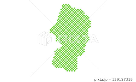 日本地図　ドット　山形県 139157319