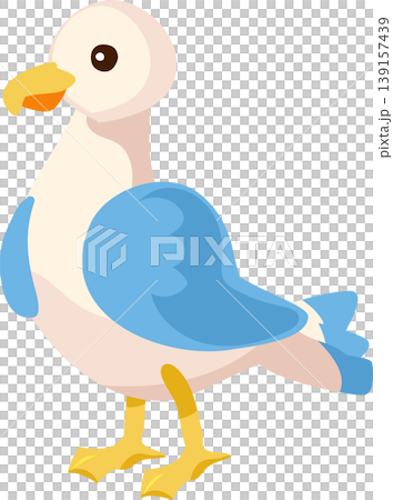 a cute seagull cartoon character in flat style, a cute seagull cartoon character in flat style, 139157439