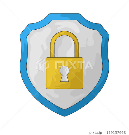 Illustration of lock shield Illustration of lock shield 139157668