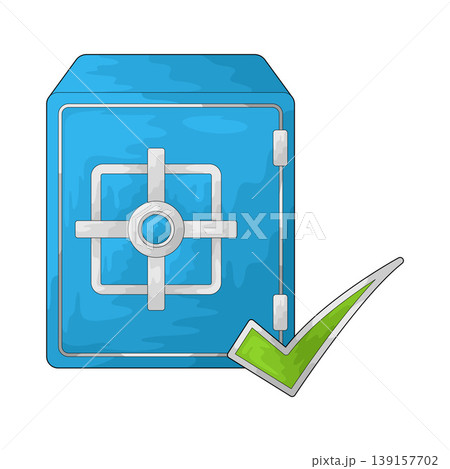 Illustration of Safe box with Checkmark Illustration of Safe box with Checkmark 139157702