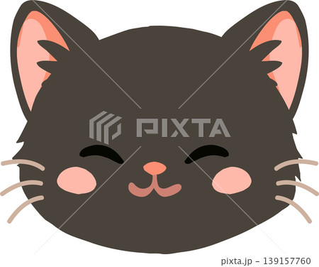 cute black cat face illustration kawaii cartoon animal head minimal style for nursery and digital use cute black cat face illustration kawaii cartoon animal head minimal style for nursery and digital use 139157760