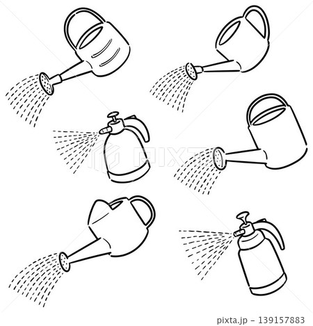 vector set of watering can 139157883
