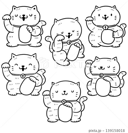vector set of lucky cat 139158018