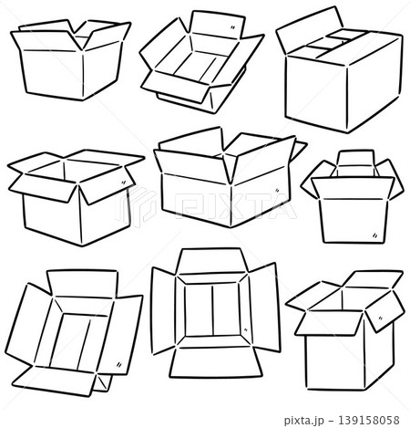 vector set of paper box 139158058