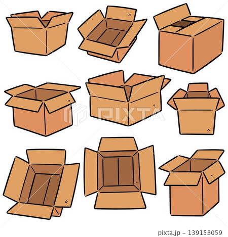 vector set of paper box 139158059