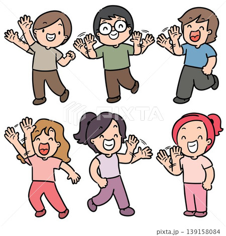 vector set of people bye bye 139158084