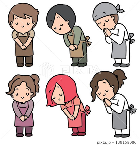 vector set of people thankful pose vector set of people thankful pose 139158086