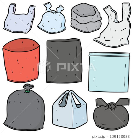 vector set of garbage bag vector set of garbage bag 139158088