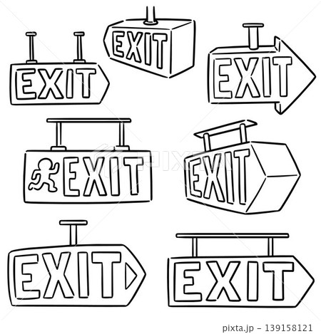 vector set of exit sign vector set of exit sign 139158121