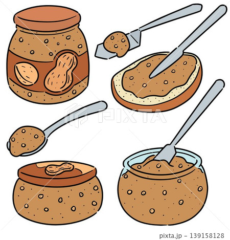 vector set of peanut butter 139158128