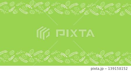 Beautiful border with Easter eggs composition. Seamless horizontal string, ribbon. Holiday design for invitation, banner, greeting card Beautiful border with Easter eggs composition. Seamless horizontal string, ribbon. Holiday design for invitation, banner, greeting card 139158152