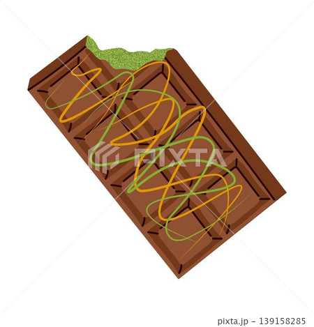 Dubai chocolate bar with pistachio paste filling. Luxury gourmet dessert. Premium handmade chocolate, cocoa dessert 139158285