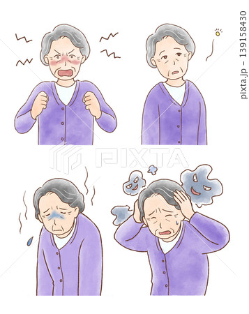 認知症の高齢女性 症状セット 認知症の高齢女性 症状セット 139158430
