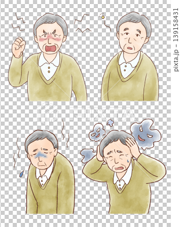 認知症の高齢男性　症状セット 139158431
