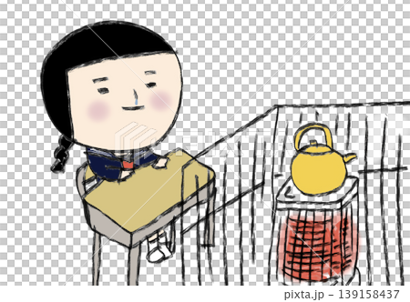 A Showa-era classroom with a stove 139158437