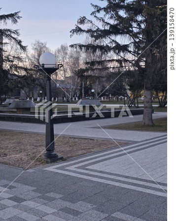 Street Lantern in Urban Park Evening 139158470