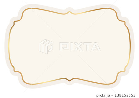 Ornate vintage beige frame with decorative golden border. Elegant label design for badge, luxury emblem, certificate, wedding invitation, premium branding projects. Vector illustration Ornate vintage beige frame with decorative golden border. Elegant label design for badge, luxury emblem, certificate, wedding invitation, premium branding projects. Vector illustration 139158553