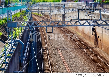 相鉄線大和駅付近の地下から地上への線路 139158578