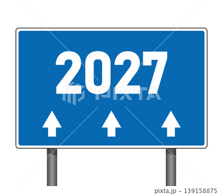 blue traffic sign direction 2027 isolated vector illustration blue traffic sign direction 2027 isolated vector illustration 139158875