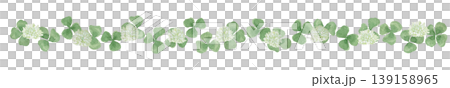Watercolor illustration line frame of white clover and four-leaf clover Watercolor illustration line frame of white clover and four-leaf clover 139158965