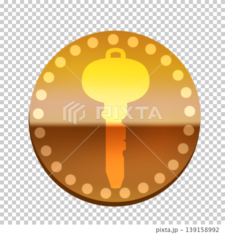 A medal with a key silhouette 139158992
