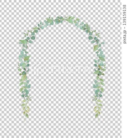 Watercolor Eucalyptus Arch Frame Transparent PNG Decorative Material 139159138