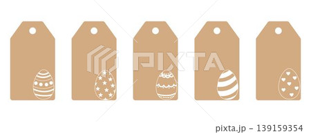 Set of price labels with Easter eggs. Craft paper or cardboard label for gift wrapping 139159354