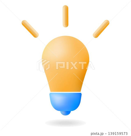3d cartoon style minimal yellow light 139159573
