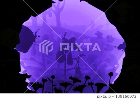 Purple Haze Insect and Plant Silhouettes 139160072