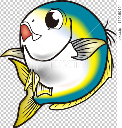 かわいい魚イラスト　ブリ　ベクター形式　白背景単体 139160194