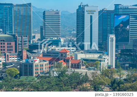 Seoul, South Korea - Apr. 12 , 2026 : Aerial view of Deoksugung Palace with modern skyscrapers in Seoul, South Korea Seoul, South Korea - Apr. 12 , 2026 : Aerial view of Deoksugung Palace with modern skyscrapers in Seoul, South Korea 139160325