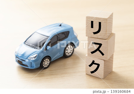 「リスク」と書かれたブロックとエコカー 「リスク」と書かれたブロックとエコカー 139160684