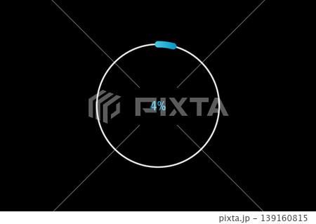 Minimal Circular Loading Progress Indicator Showing 4 Percent on Black Background Minimal Circular Loading Progress Indicator Showing 4 Percent on Black Background 139160815