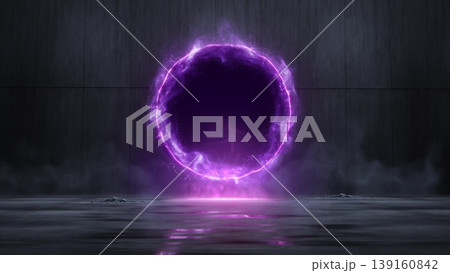 Glowing Energy Portal in Sci-Fi Room Glowing Energy Portal in Sci-Fi Room 139160842
