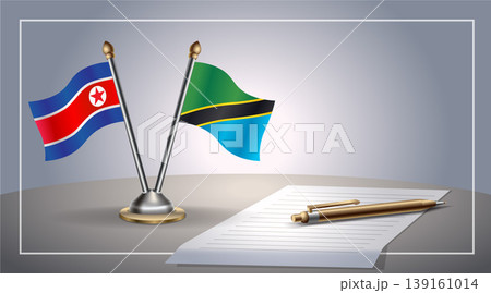 Small national flag of North Korea and Tanzania flag Relation, Template Vector Illustration Small national flag of North Korea and Tanzania flag Relation, Template Vector Illustration 139161014