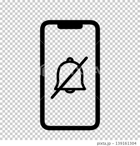 Smartphone icon with notifications turned off 139161304