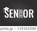 Seniors 2026 lettering on chalkboard background. Congratulations to graduates typography poster. Vector template for greeting card, banner, etc. 139162080