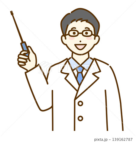 説明する白衣の男性のイラスト 139162787