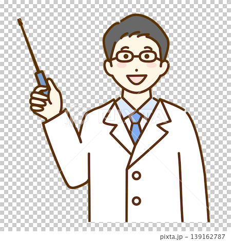 説明する白衣の男性のイラスト 139162787