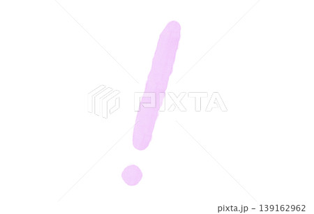 ピンクの水彩ビックリマーク手描きパステル背景装飾透過素材シンボル 139162962