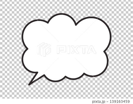 シンプルなもこもこの吹き出し素材のイラスト シンプルなもこもこの吹き出し素材のイラスト 139163459
