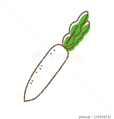 手描きのシンプルな大根のイラスト 139163532