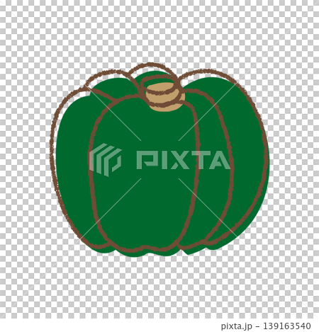 A simple, hand-drawn illustration of a pumpkin. 139163540