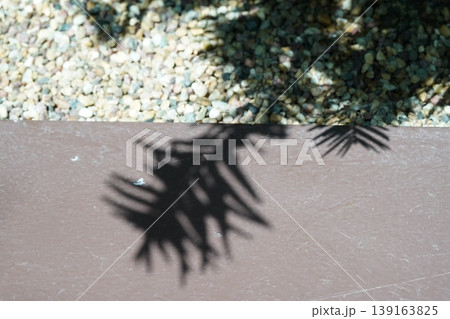 Shadows on a Stone Wall with Gravel in Background 139163825