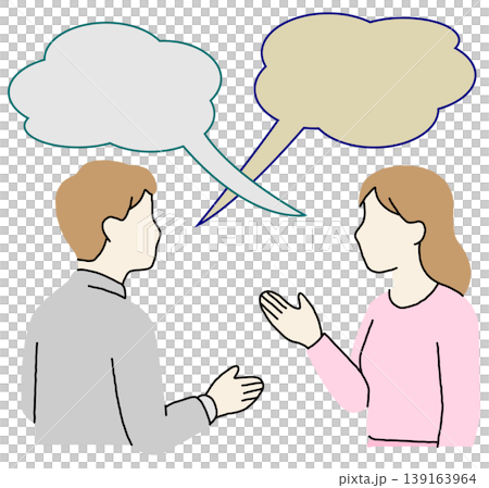 A couple talking (speech bubble) A couple talking (speech bubble) 139163964