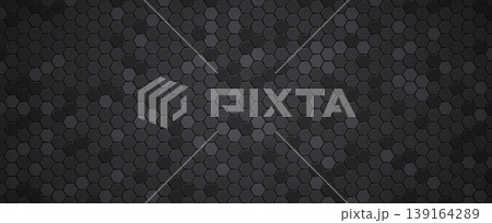 Hexagon mosaic geometric pattern textured dark charcoal gray 139164289